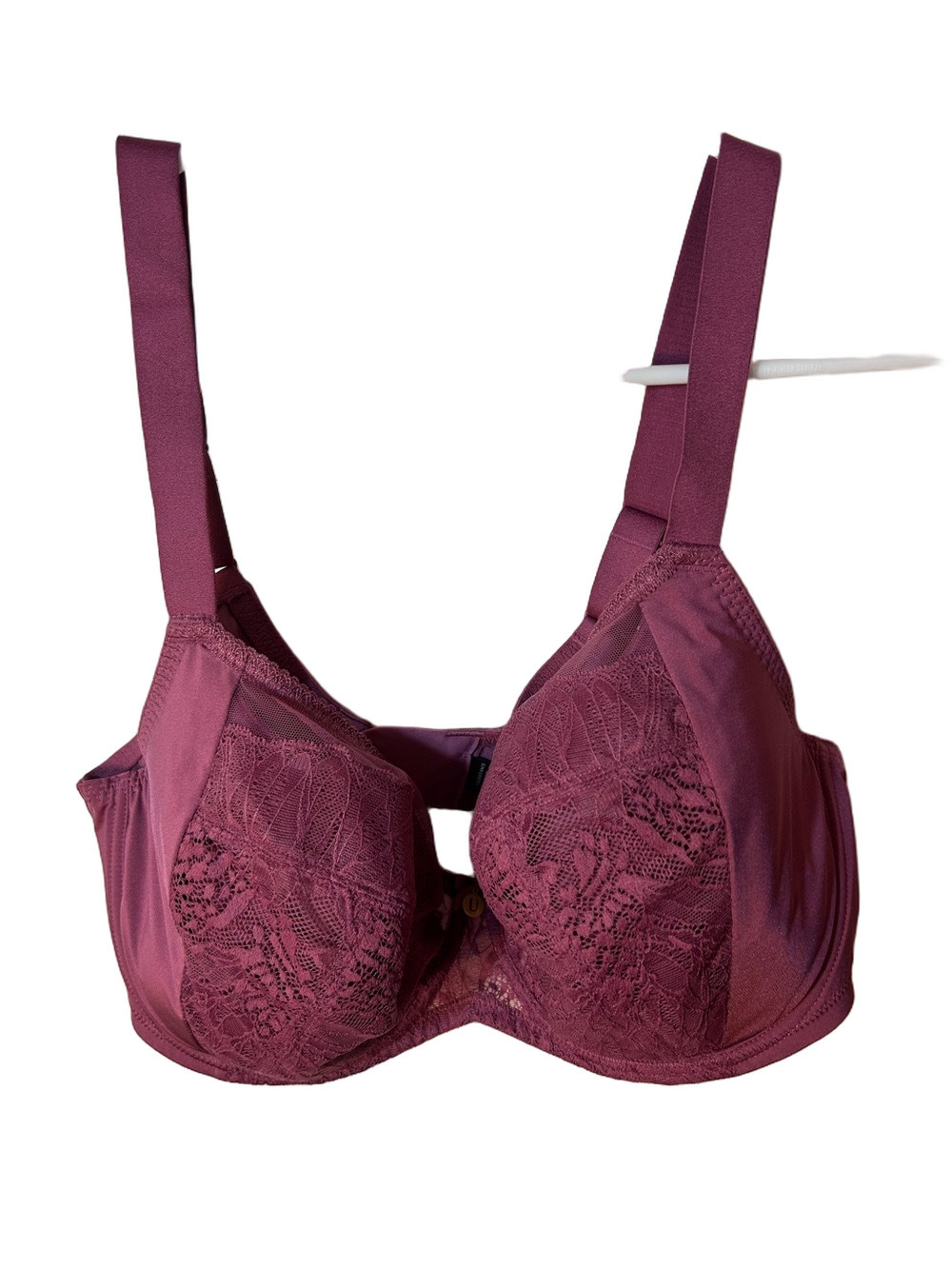 Understance Paige Flexwire Loghtly Ladded Lace Bra - Plum size 40DDD